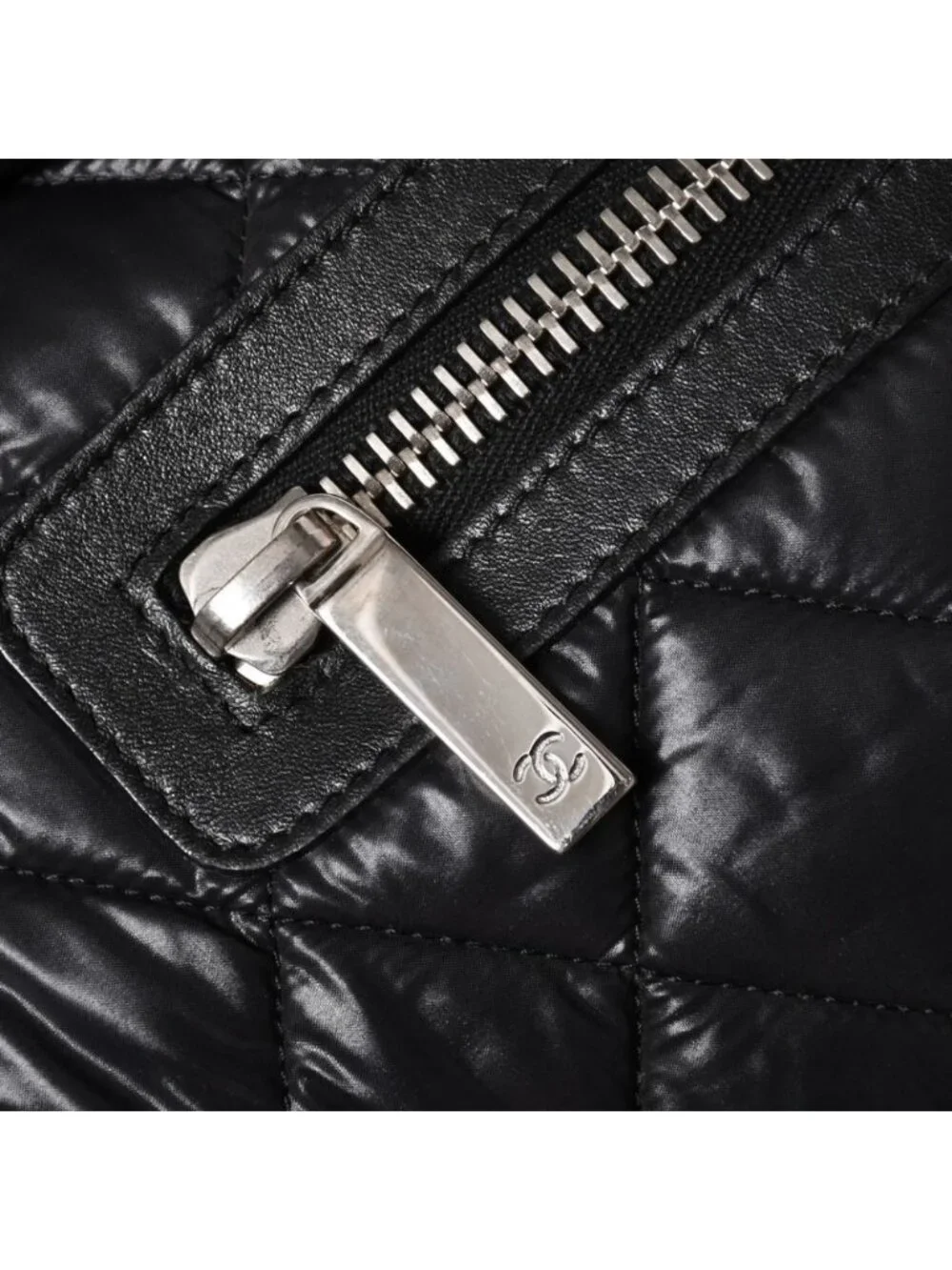 Chanel Coco Cocoon Backpack Leather Black Silver